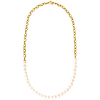 14k Yellow Gold Freshwater Cultured Pearl and Rolo Link Combo Necklace 18in