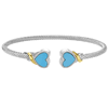 Phillip Gavriel Sterling Silver and 18k Gold Turquoise Heart Cuff Bracelet
