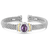 Phillip Gavriel Renaissance Oval Amethyst Cuff Bracelet in Sterling Silver 18k Yellow Gold