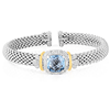 Phillip Gavriel Renaissance Blue Topaz Cuff Bracelet in Sterling Silver 18k Yellow Gold