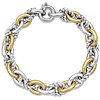Phillip Gavriel Sterling Silver and 18k Yellow Gold Bold Cable Link Bracelet 7.5in