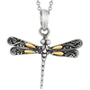 Phillip Gavriel Sterling Silver 18k Gold Dragonfly Necklace