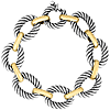 Phillip Gavriel Sterling Silver and 18k Yellow Gold Large Textured Oval Link Cable Link Bracelet