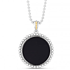 Phillip Gavriel Sterling Silver and 18k Yellow Gold Popcorn Onyx Medallion Necklace