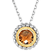 Phillip Gavriel Sterling Silver 18k Gold Citrine Popcorn Necklace