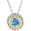Phillip Gavriel Sterling Silver 18k Gold Blue Topaz Popcorn Necklace