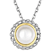 Phillip Gavriel Sterling Silver 18k Gold Diamond Freshwater Cultured Pearl Necklace