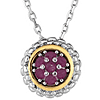 Phillip Gavriel Sterling Silver 18k Gold .42 ct tw Ruby Popcorn Necklace