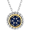 Phillip Gavriel Sterling Silver 18k Gold .42 ct tw Blue Sapphire Popcorn Necklace