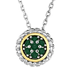 Phillip Gavriel Sterling Silver 18k Gold Emerald Popcorn Necklace