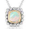 Sterling Silver 18k Yellow Gold Popcorn Quadra Opal Necklace