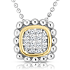 Sterling Silver 18k Yellow Gold Popcorn Quadra Diamond Necklace