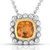Sterling Silver 18k Yellow Gold Popcorn Quadra Citrine Necklace