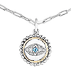Phillip Gavriel Sterling Silver and 18k Gold Round Evil Eye Paper Clip Necklace