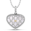 Sterling Silver and 18k Gold Netted Mother of Pearl Heart Necklace