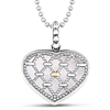 Phillip Gavriel Sterling Silver and 18k Gold Netted Mother of Pearl Heart Necklace