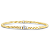 14k Yellow Gold Slender .08 ct tw Diamond Popcorn Stretch Bracelet