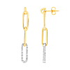 14k Yellow Gold .64 ct Diamond Paper Clip Drop Earrings