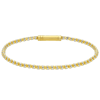 14k Two-tone Gold Ice Chain Bracelet with Barrel Lock Clasp 7in