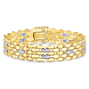 14k Two-tone Gold .42 ct tw Diamond Panther Link Bracelet