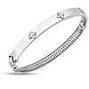 14k White Gold Trilogy .30 ct Diamond Clover Bracelet