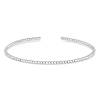14k White Gold Slender Bead Cuff Bangle Bracelet