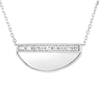 14k White Gold 1/10 ct tw Diamond Half Moon Necklace