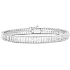 14k White Gold Wide Diamante Flexible Bracelet 7in