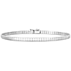 14k White Gold Brick Pattern Omega Bracelet