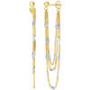 14k Two-tone Gold 2 1/2in Gourmette Chain Front to Back Earrings