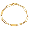 14k Yellow Gold Cable and Bar Chain Bracelet 7in