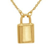 14k Yellow Gold Italian Lock Charm Necklace