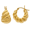 14k Yellow Gold Tapered Puffy Cable Hoop Earrings 