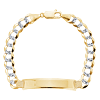 14k Yellow Gold Men's 8.5in Pave Curb Bar Bracelet 8.3mm Wide