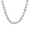 Gold-plated Sterling Silver 6-7mm Baroque  Orange Pink Freshwater Cultured Pearl Necklace