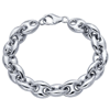 Sterling Silver Italian Puffed Anchor Link Chain Bracelet 7.5in