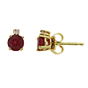 14k Yellow Gold .70 ct tw Ruby Earrings with Diamonds