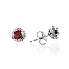 14k White Gold .60 ct tw Ruby Halo Stud Earrings with Diamonds