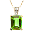 14k Yellow Gold 1.7 ct Emerald Necklace with Diamonds