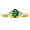 14k Yellow Gold .50 ct Oval Emerald Ring With Diamonds