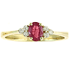 14k Yellow Gold .60 ct Oval Ruby Ring With Diamonds