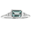 14k White Gold 0.60 ct Octagonal Aquamarine Ring With Diamonds