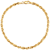 14k Yellow Gold Men's 8.5in Hollow Glitter Rope Bracelet