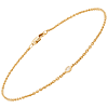 14k Yellow Gold Cable Chain Bracelet with Diamond