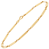 14k Yellow Gold Long Bar Link Bracelet 75in