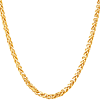 14k Yellow Gold 22in Diamond-cut Spiga Chain 2.5mm Wide