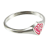 Pink Mini CTR Ring - Sterling Silver