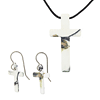 Realtree APS Camo Snow Cross Necklace and Earrings