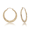 14k Yellow Gold Puffed Swirl Hoop Earrings
