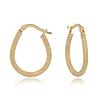 14k Yellow Gold Oval Mesh Hoop Earrings